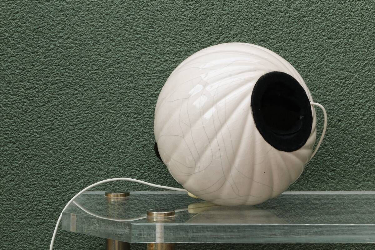 Twisted ball lamp in cracked ceramic, 1980s