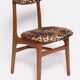Mid-century leopard velvet chair, walnut wood, Rajmund Halas, Poland, 1960s