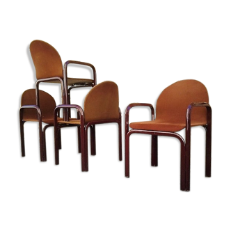 Lot de 4 fauteuils Knoll Gae Aulenti modèle Orsay 1975