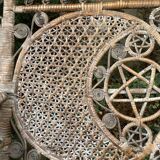 Paire de fauteuils anciens en rotin