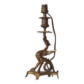 Vintage Brass Dragon Griffin Table Lamp: Mid-Century Modern Lighting
