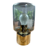 ERCO vintage lamp – smoked glass and chrome base – 1970s design