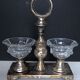 Salt shaker in silver metal and Baccarat crystal