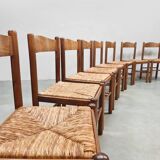 Rustic chalet rush dining chairs vintage 'Wabi Sabi'