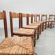 Chaises de salle à manger rustiques en jonc de mer vintage 'Wabi Sabi'