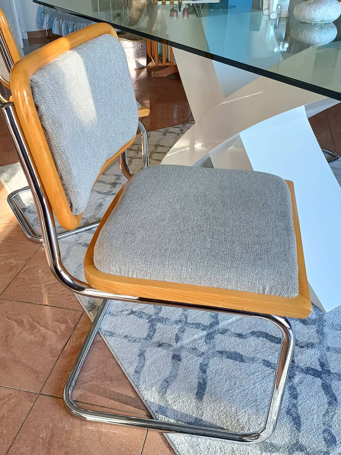 4 Cesca B32 Breuer chairs renovated beige