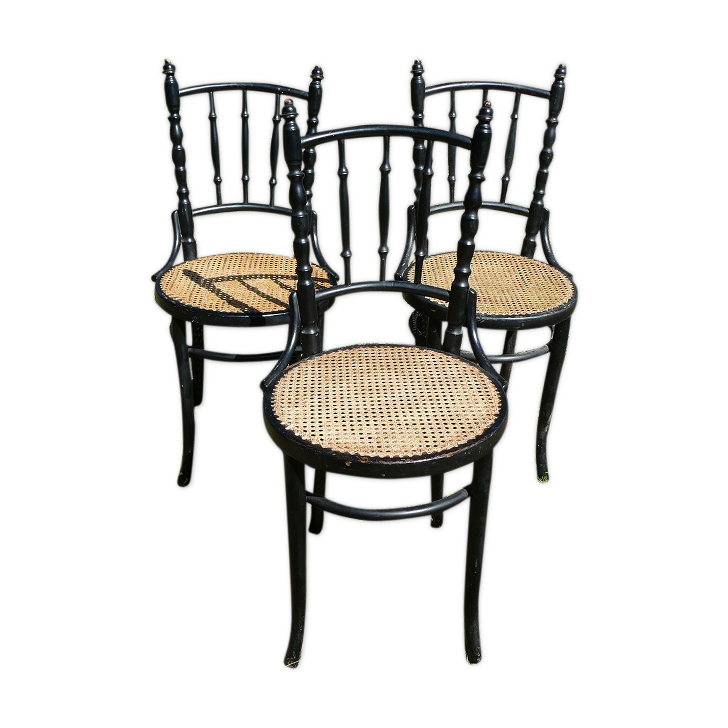 Lot de 3 chaises bistrot Fischel noires