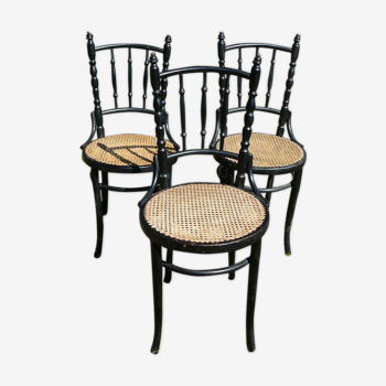 Lot de 3 chaises bistrot Fischel noires