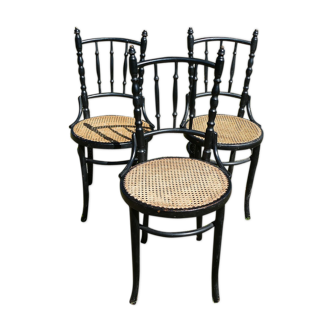 Lot de 3 chaises bistrot Fischel noires