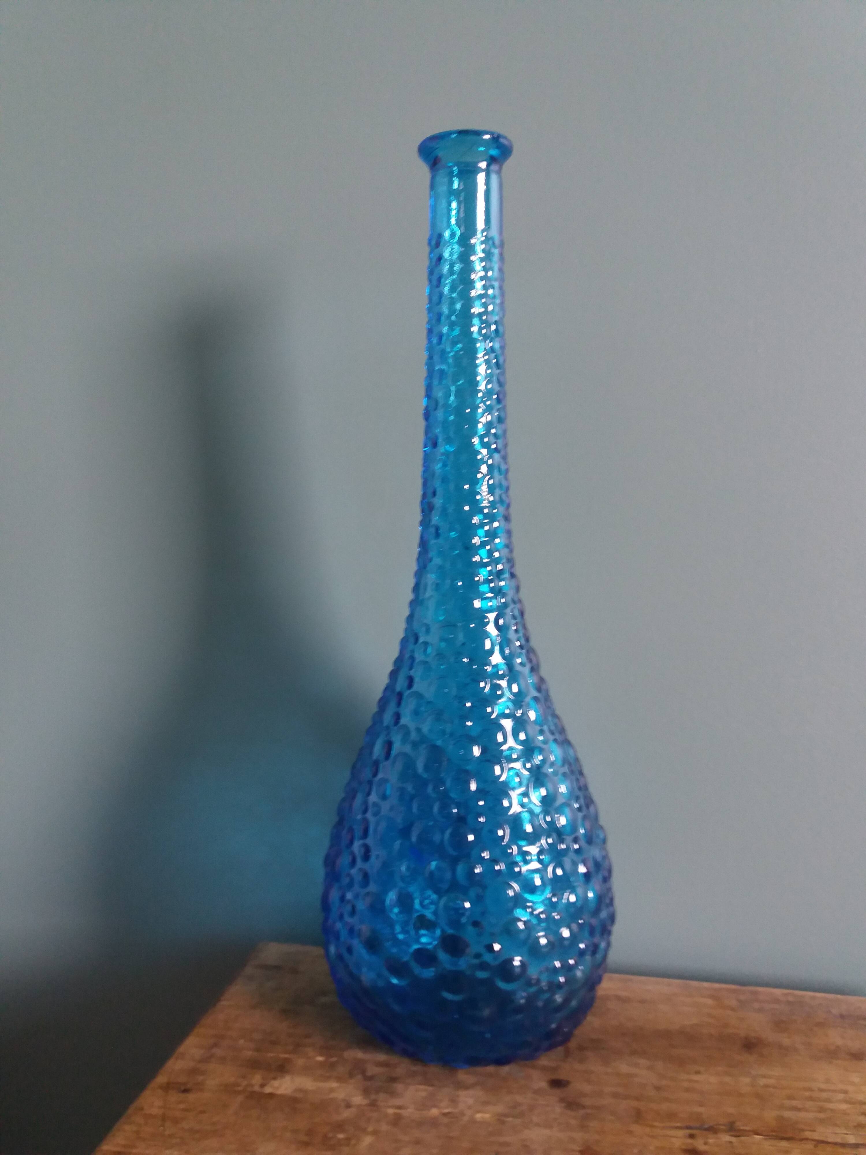 Empoli carafe in turquoise blue glass