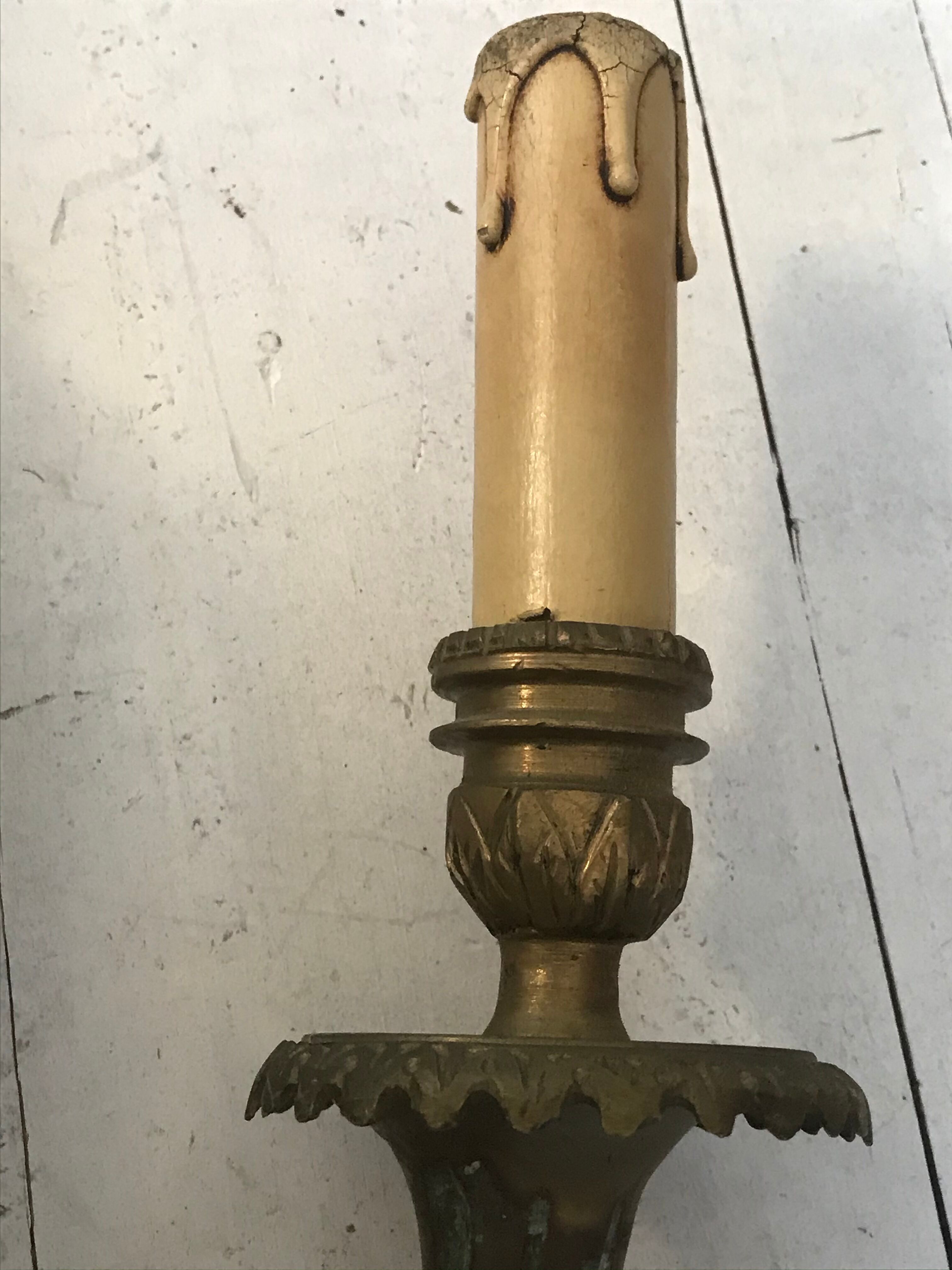 Pair of bronze castle appliques 55cm