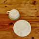 Set of 3 pastel mugs with vintage bowl