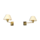 Two MidCentury Simple Swivel Arm Brass Sconce by George W. Hansen for Metalarte