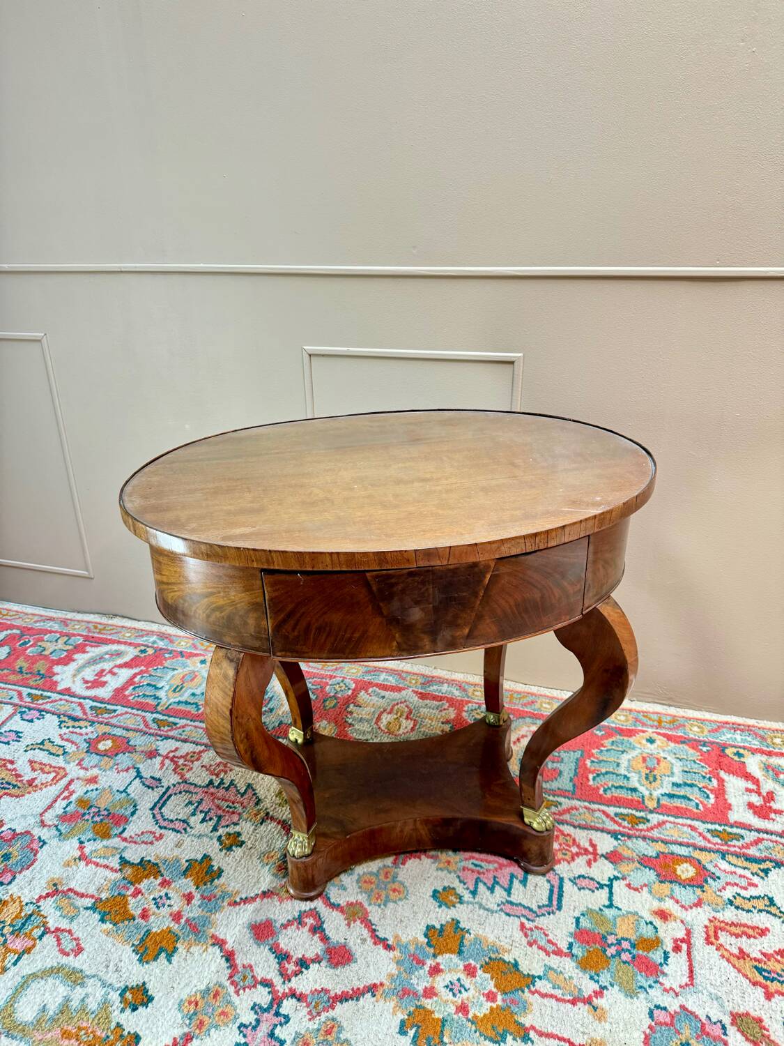 Gueridon, Mahogany Coffee Table from the Empire Period, 19th Century