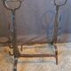 Pair of fire dogs, bucket andirons from the 19th century.
