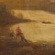 Ancient landscape painting with architecture, oil on canvas, 18th century.