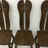 Set of 4 Belgian Brutalist Dining Chairs from De Puydt, 1970’s