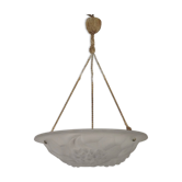 Plafonnier Art Déco en verre moulé dépoli signé ROS Degue, France