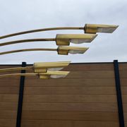 lampadaire 5 feux doré design des années 70