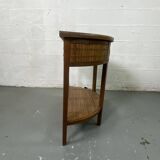 Side table in half-moon wood and bamboo