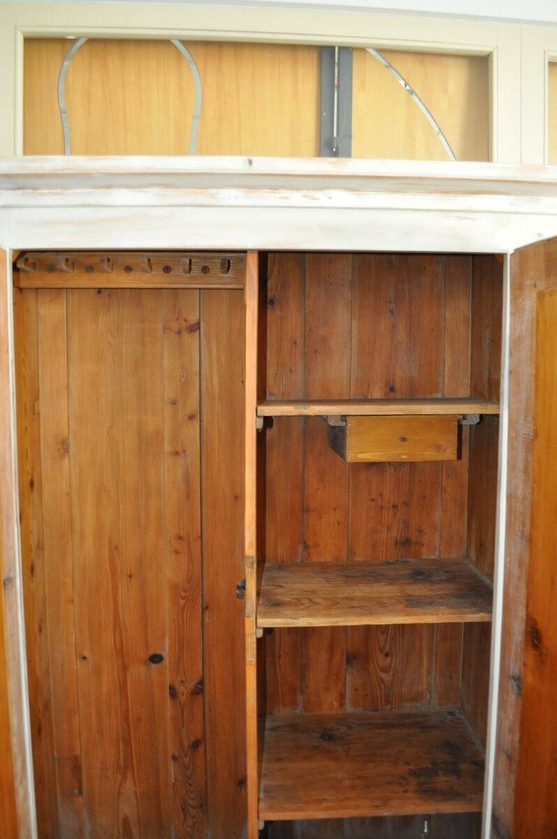 Painted double wardrobe in wood