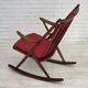 1960s Danish rocking chair by Frank Reenskaug, model 182, reupholstered.