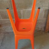 Pair of AMI stools in orange plastic