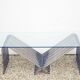 Table basse en métal chromé et cristal, 1970