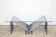 Coffee table in chromed metal and crystal, 1970s