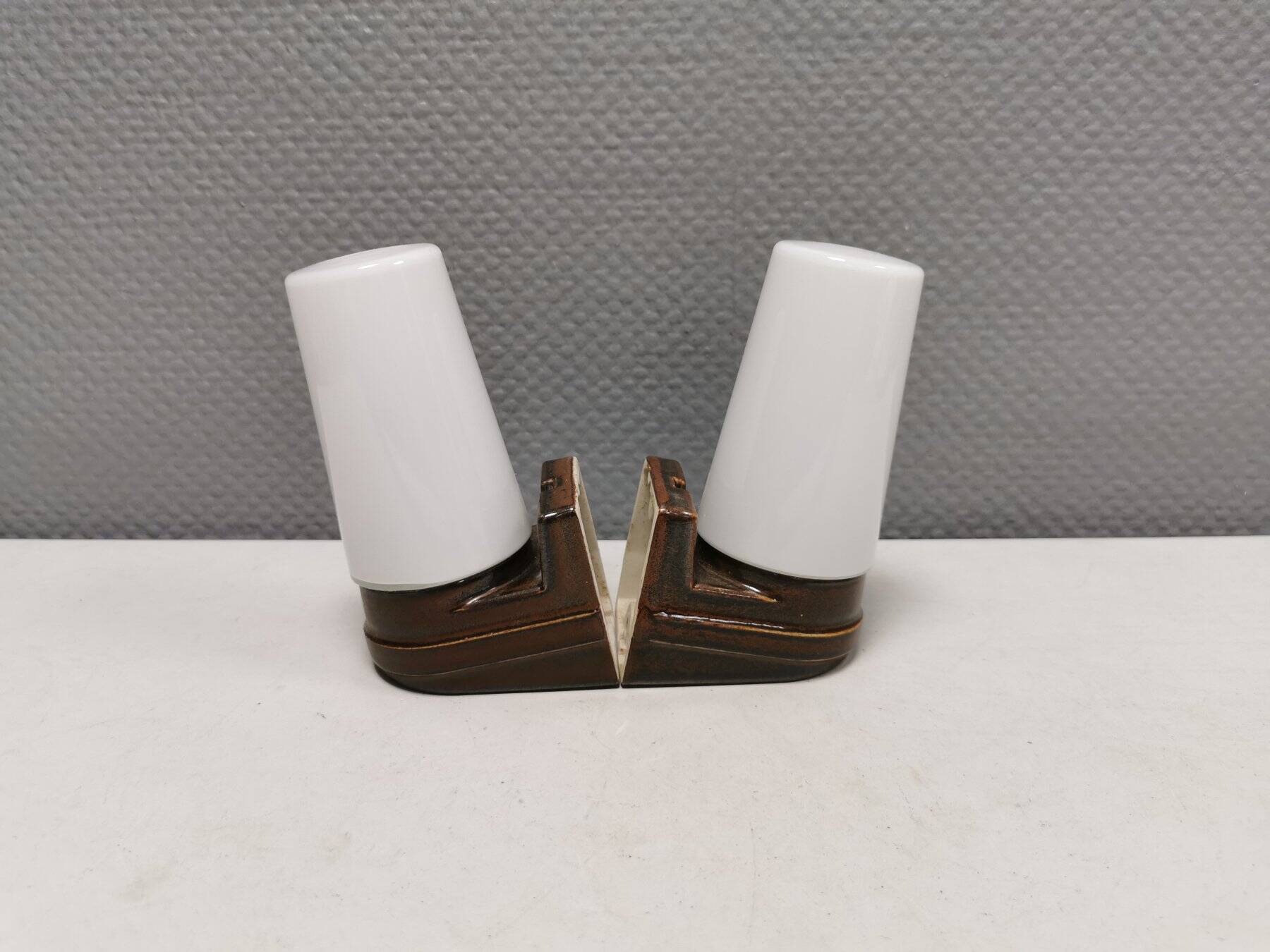 Ceramic bathroom lamp designed by Sigvard Bernadotte for IFÖ Sweden.