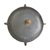 Brass ceiling light with moulded glass