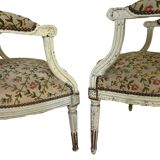 Set of medallion armchairs Louis XVI period 18th