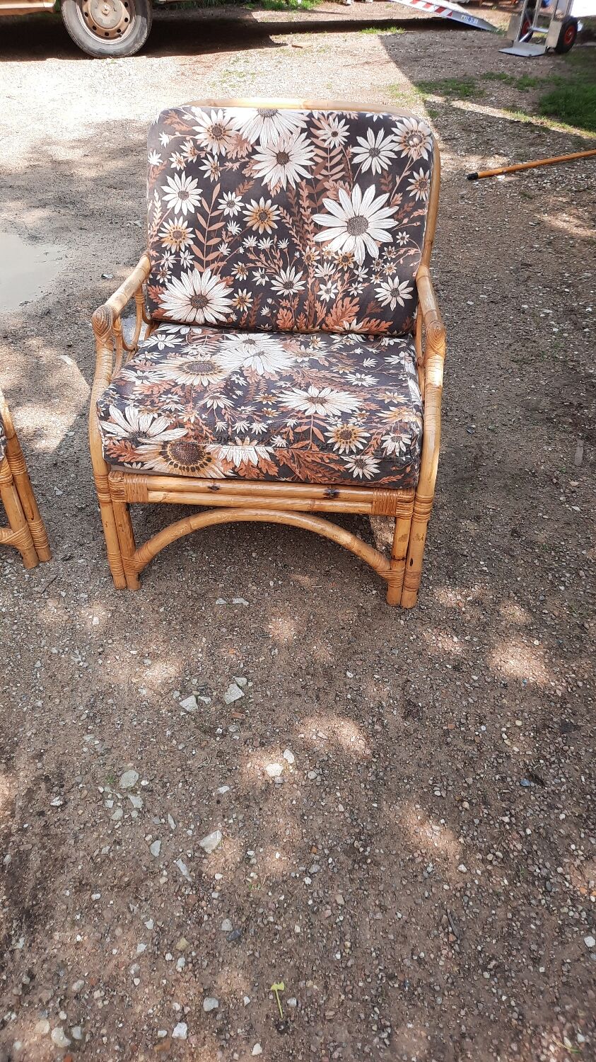 Salon de jardin rotin vintage