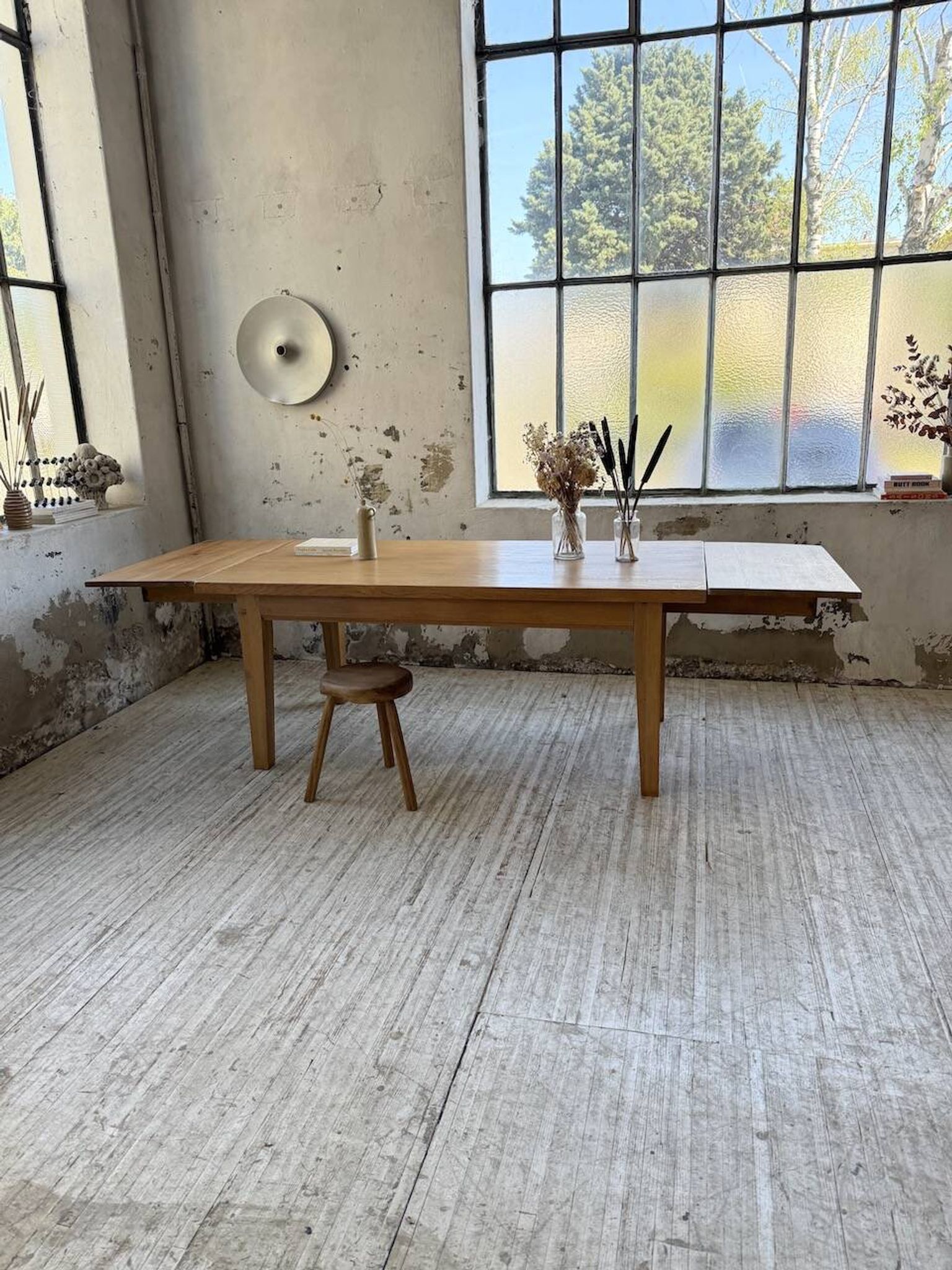 Table de ferme extensible en chêne massif