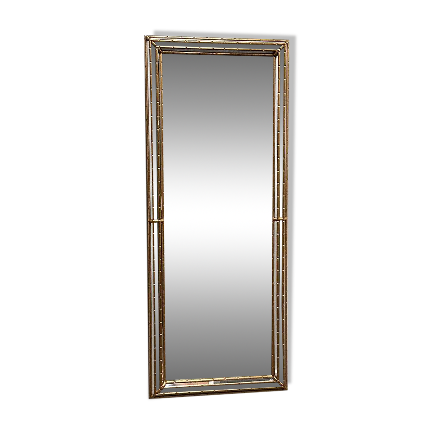 Gilt faux-bamboo wall mirror, Italy, 1970s.