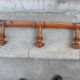 Wooden coat rack turned in imitation of bamboo