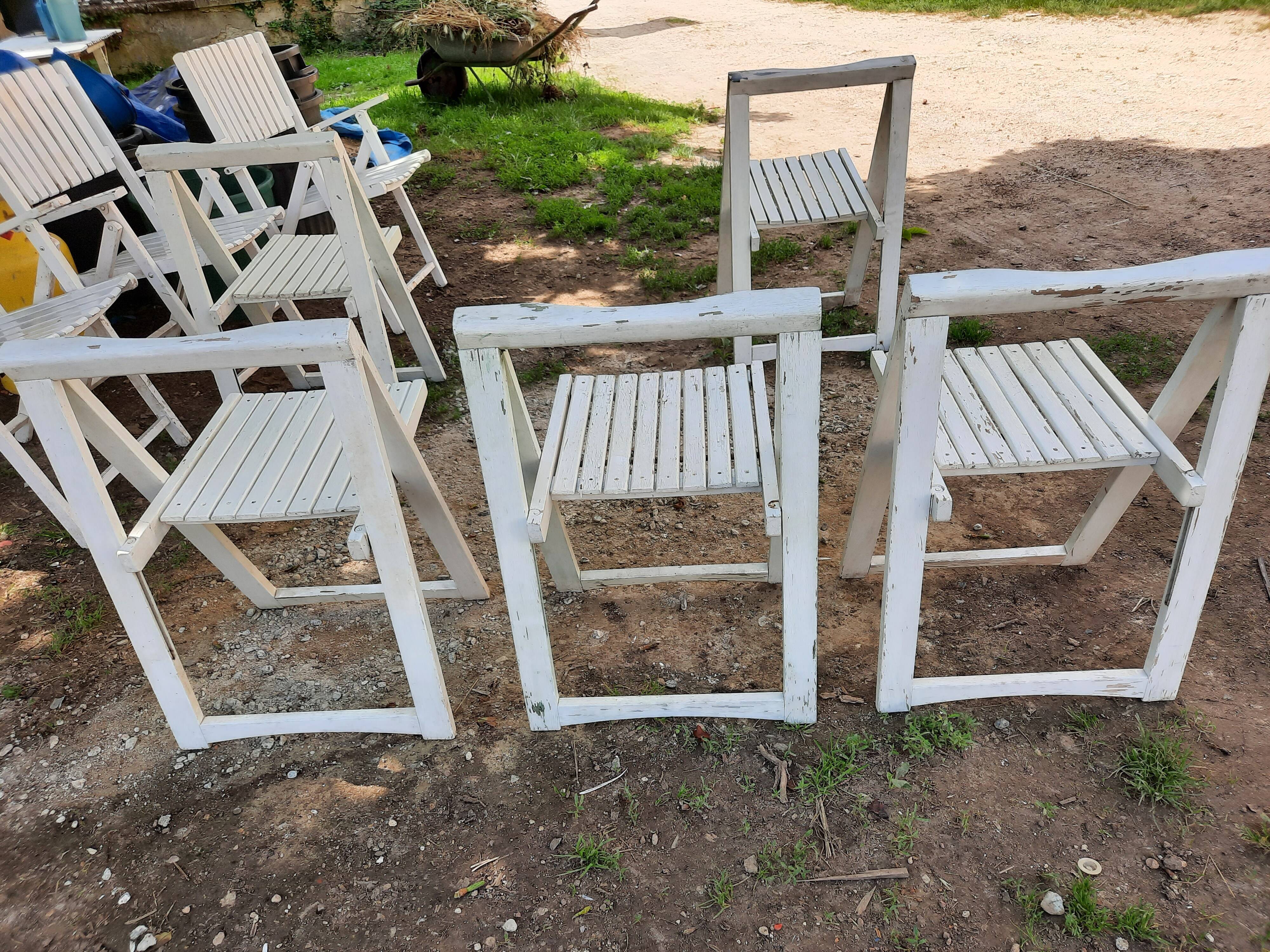 5 folding garden chairs
