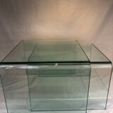 Set 2 glass nesting tables 1980
