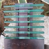 Demeter wood and glass lamp Maison Desny 1980