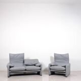 „Maralunga“ leather lounge chair by Vico Magistretti for Cassina, Italy
