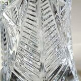 Vase in cut Bohemian crystal. Cross/Star/Foliage patterns. Boho-Chic style. High 24.5 cm