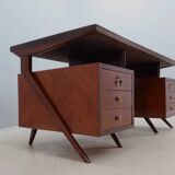 Bureau courbé vintage de design italien 1950