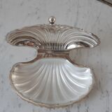 Butter dish / empty pocket shell silver metal years 40-50 hallmarked