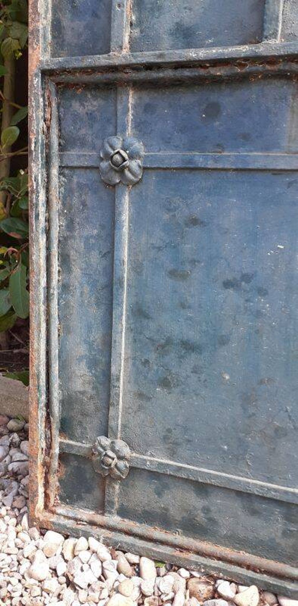 Solid gate, garden iron, H227x110cm, old, exterior door