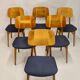 Set de six chaises design année 60 ,70 bois latté traditionnel