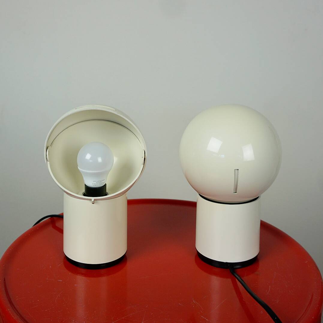 White Italian "Space Age Asteroidi" Table Lamps by Siberin Caronno