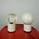 White Italian "Space Age Asteroidi" Table Lamps by Siberin Caronno
