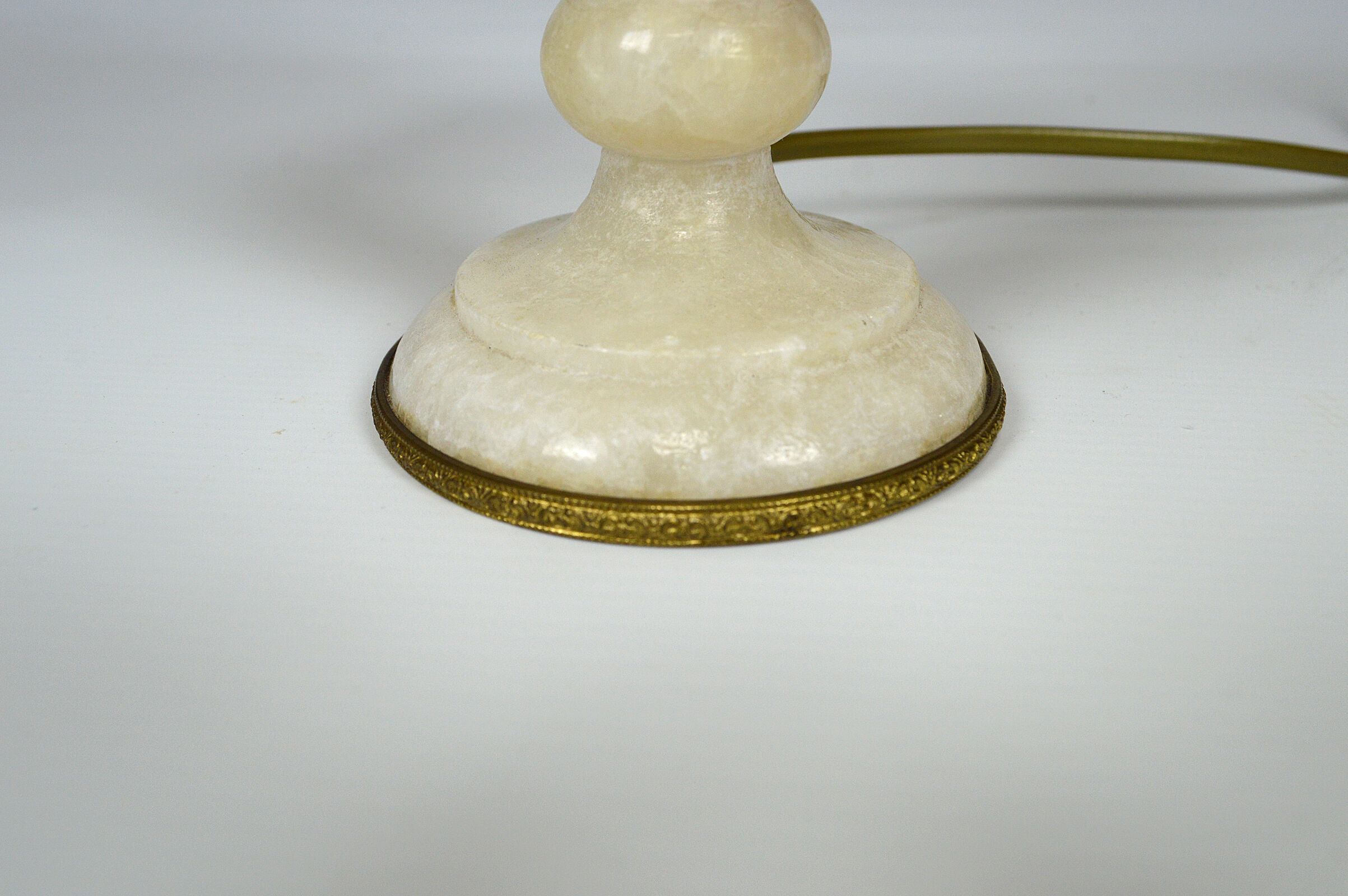 Lampe italienne en marbre blanc, vers 1920