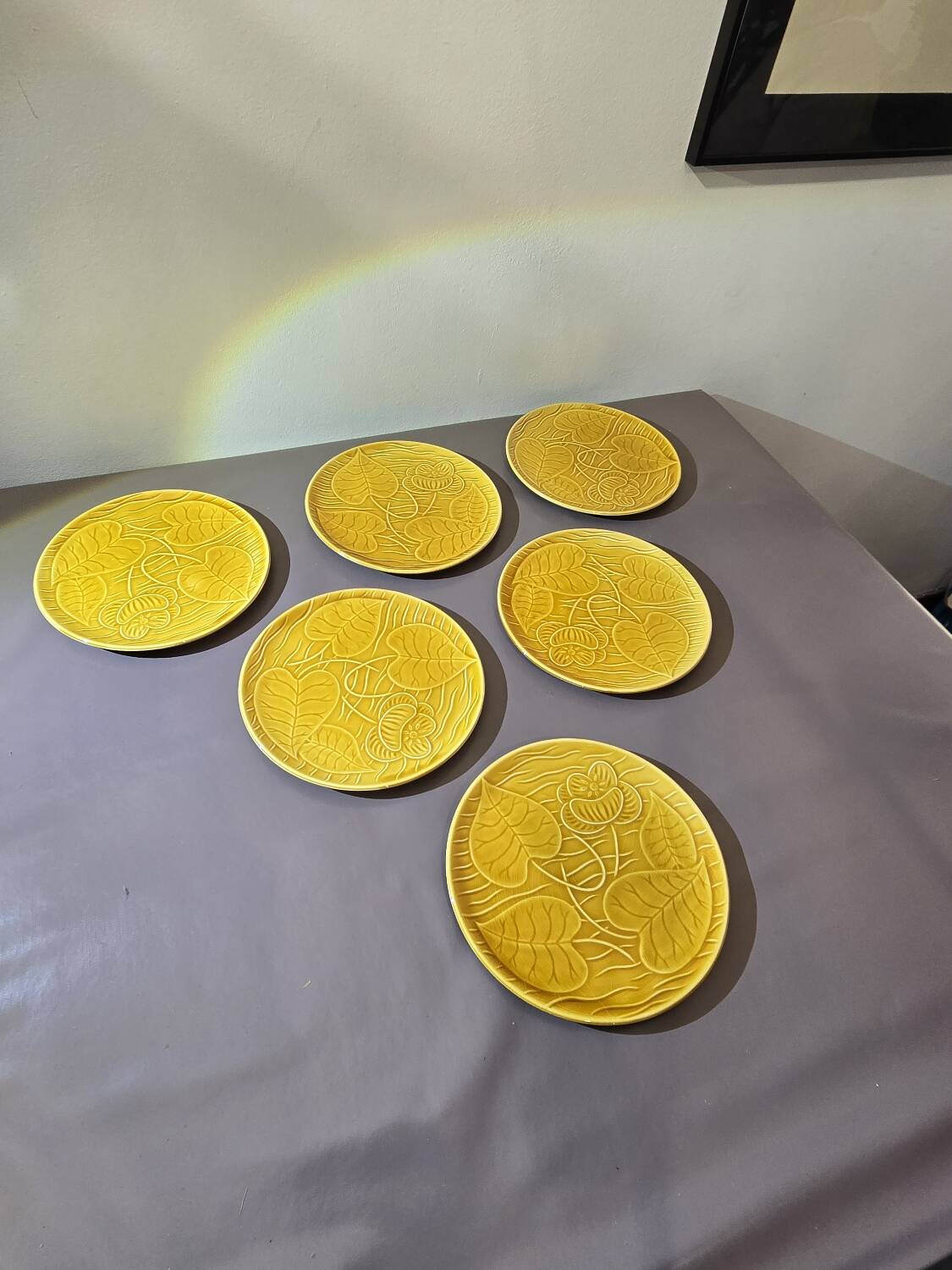 6 Sarreguemines water lily plates