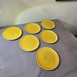 6 Sarreguemines water lily plates